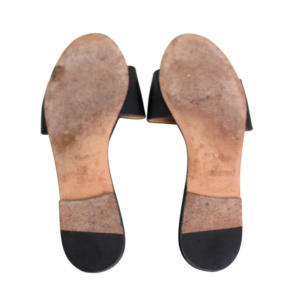 Nisolo BLACK GENUINE LEATHER LOW HEEL OPEN TOE SANDALS MULES SHOES Size 10 - Picture 9 of 10